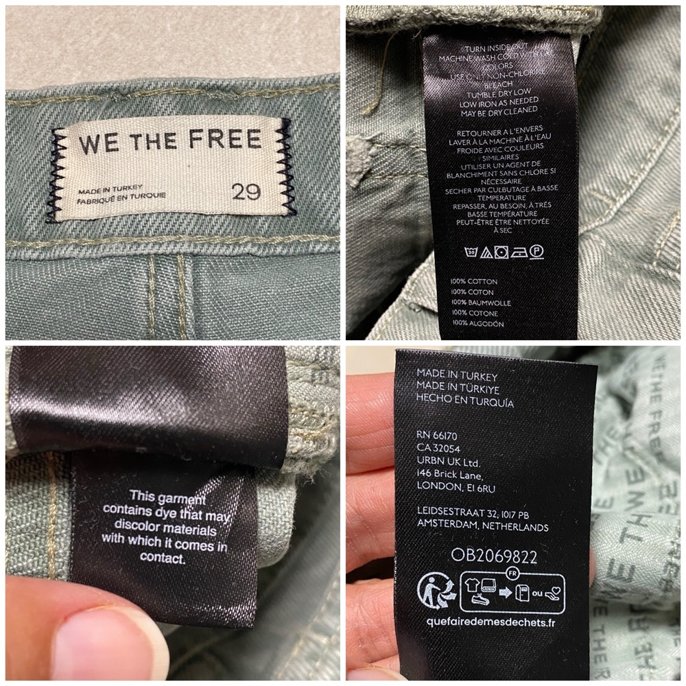 Free People Jeans Women Size 8/29 Green We the free Deep Trance Boyfriend Jeans - Picture 8 of 15